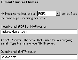 Outlook Express Email Server Names